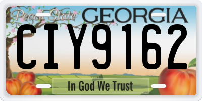 GA license plate CIY9162