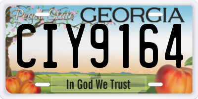 GA license plate CIY9164