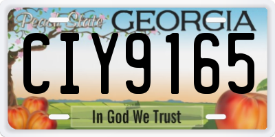 GA license plate CIY9165