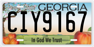 GA license plate CIY9167