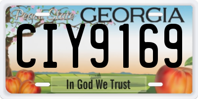 GA license plate CIY9169