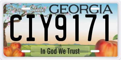 GA license plate CIY9171