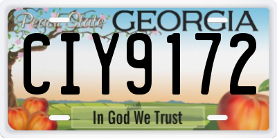GA license plate CIY9172