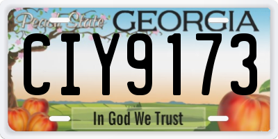 GA license plate CIY9173