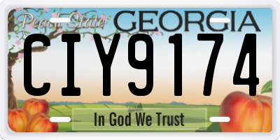 GA license plate CIY9174
