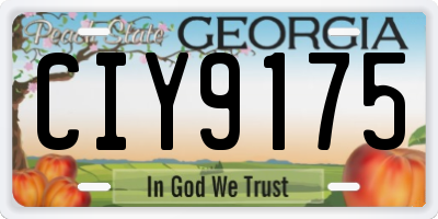 GA license plate CIY9175