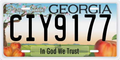 GA license plate CIY9177