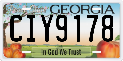 GA license plate CIY9178