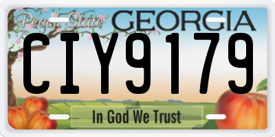 GA license plate CIY9179