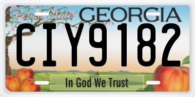 GA license plate CIY9182