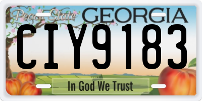 GA license plate CIY9183