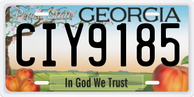 GA license plate CIY9185