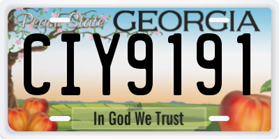 GA license plate CIY9191