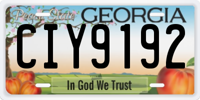GA license plate CIY9192