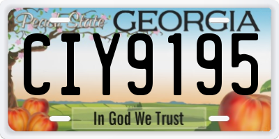 GA license plate CIY9195