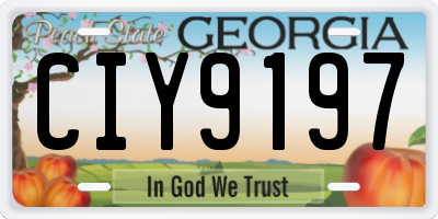GA license plate CIY9197