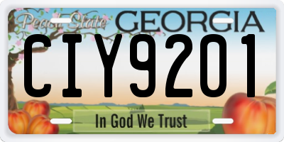 GA license plate CIY9201
