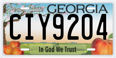 GA license plate CIY9204