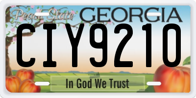 GA license plate CIY9210