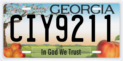 GA license plate CIY9211