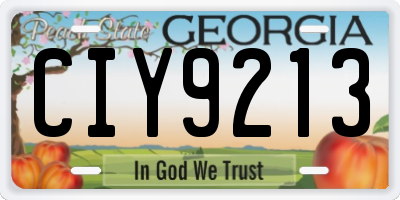 GA license plate CIY9213