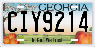 GA license plate CIY9214