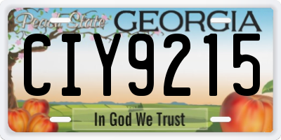 GA license plate CIY9215