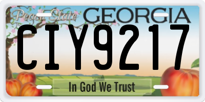 GA license plate CIY9217