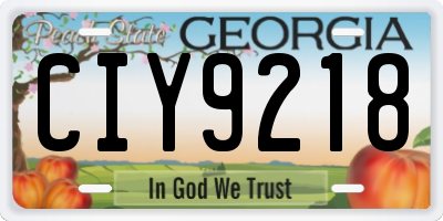 GA license plate CIY9218
