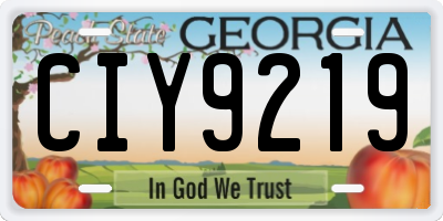 GA license plate CIY9219