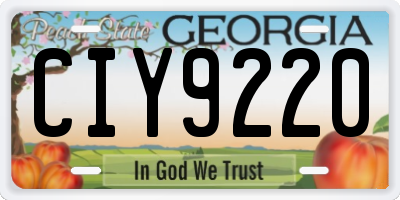 GA license plate CIY9220
