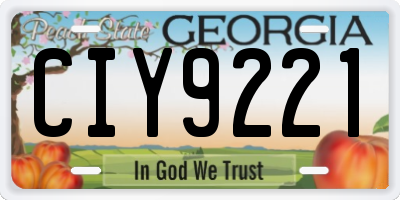GA license plate CIY9221