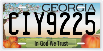 GA license plate CIY9225