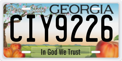 GA license plate CIY9226