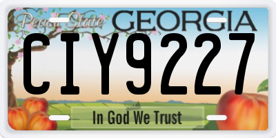 GA license plate CIY9227