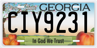 GA license plate CIY9231