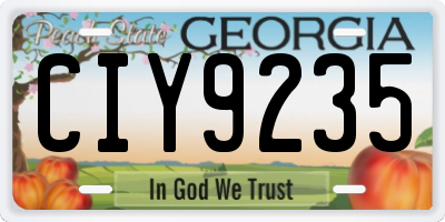 GA license plate CIY9235