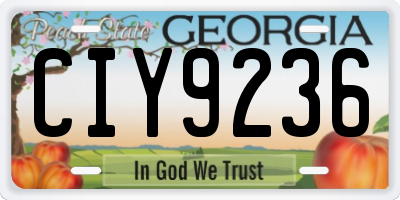 GA license plate CIY9236