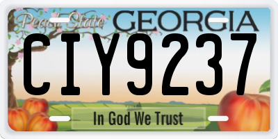 GA license plate CIY9237