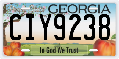 GA license plate CIY9238