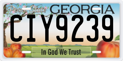 GA license plate CIY9239