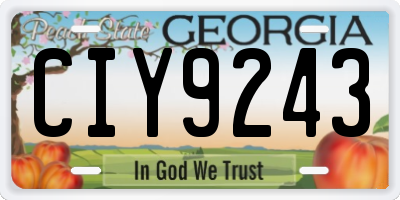 GA license plate CIY9243