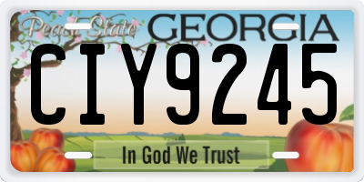 GA license plate CIY9245