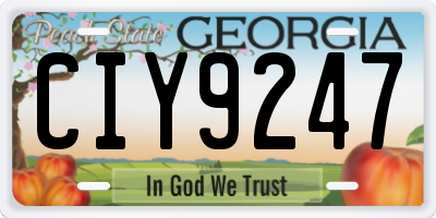 GA license plate CIY9247