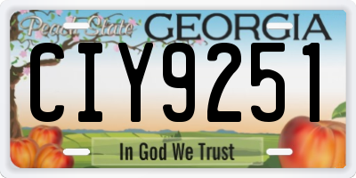 GA license plate CIY9251