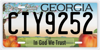GA license plate CIY9252