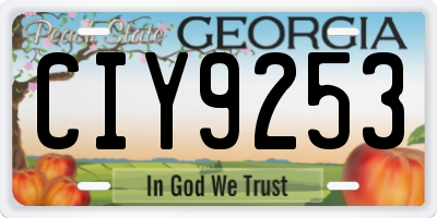 GA license plate CIY9253