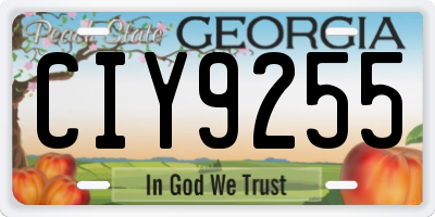 GA license plate CIY9255
