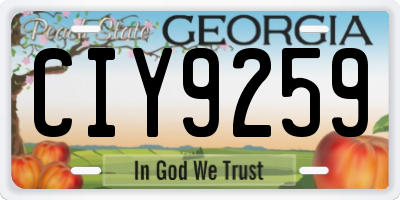 GA license plate CIY9259