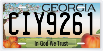 GA license plate CIY9261